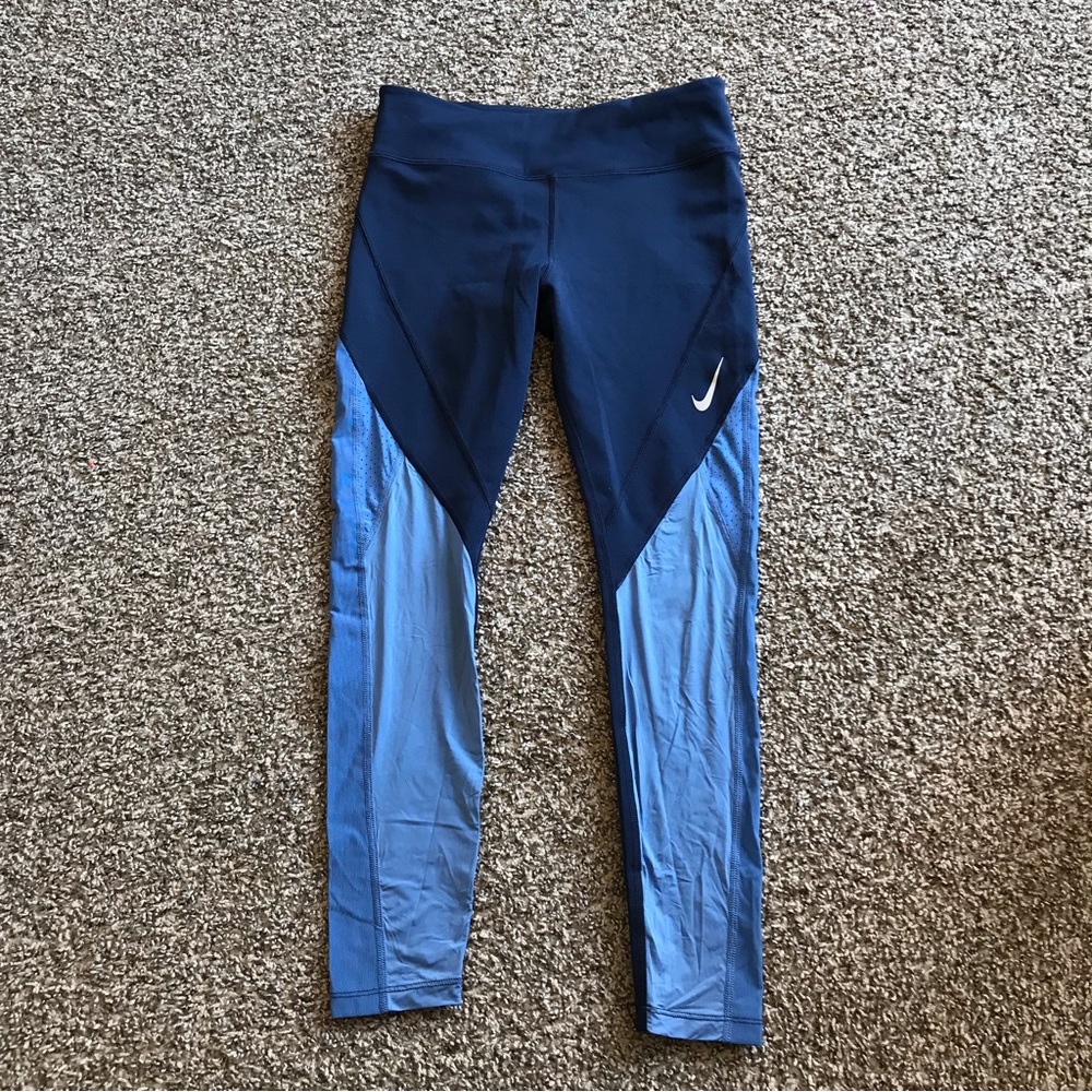Nike 2 Tone Blue Full Length Leggings Size Medium